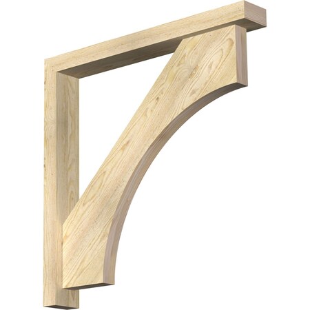 Ekena Millwork Westlake Block Rough Sawn Bracket w/ Offset Brace, Douglas Fir, 4"W x 30"D x 30"H BKT0402X30X30WTL05RDF